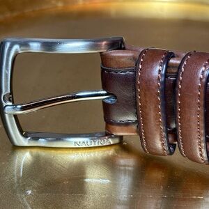 Nautica Men’s Brown Leather Belt